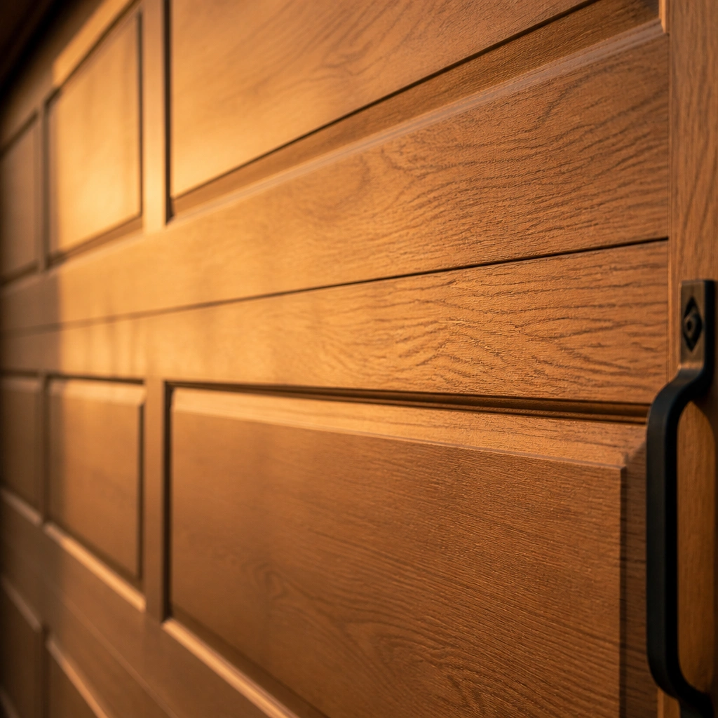 Garage Door Panel Replacement — Above crew on the job