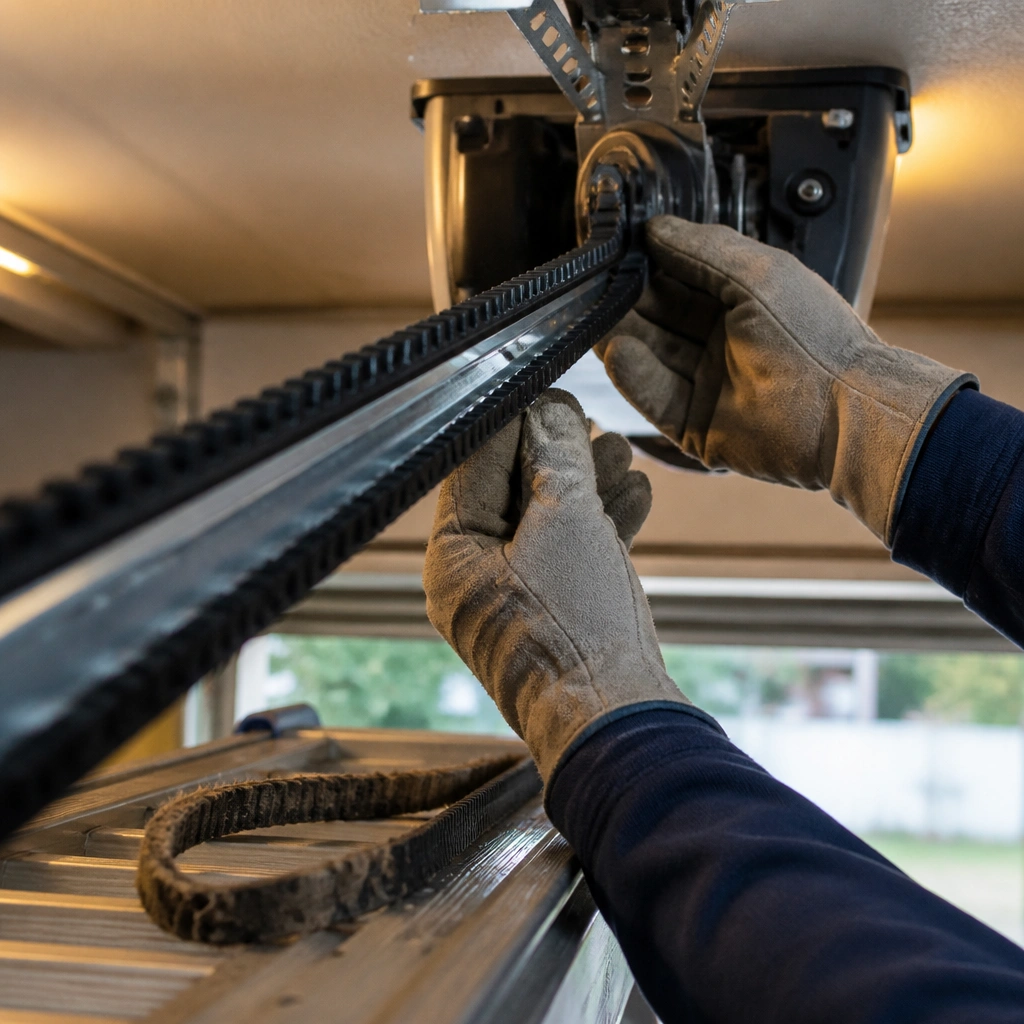 Garage Door Replacement & Installation — Above crew on the job