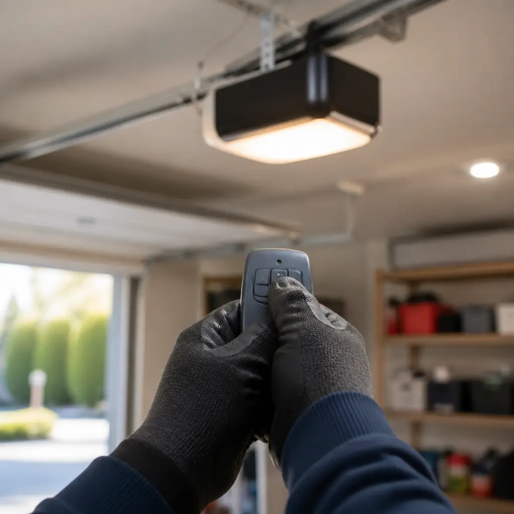 Garage Door Weather Seals — Above crew on the job