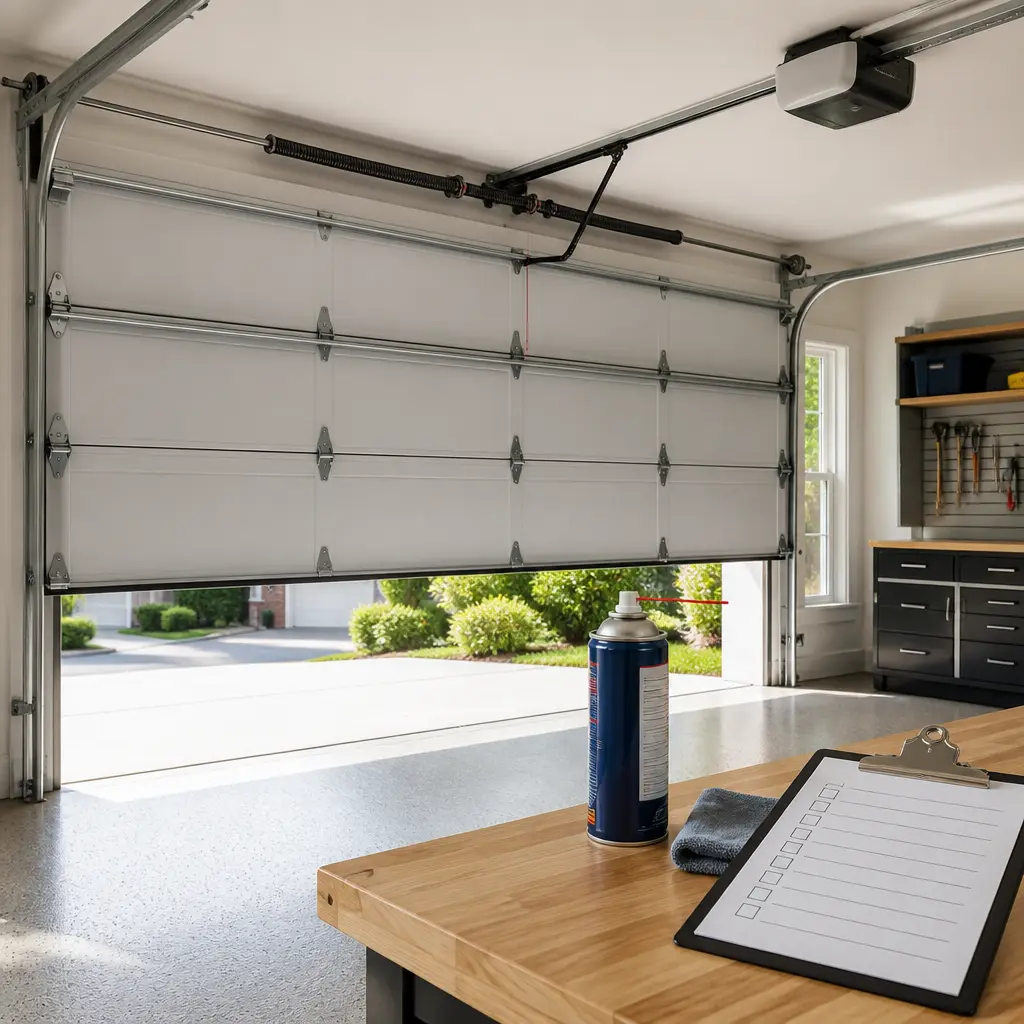 Garage Door Lube & Tune — Above crew on the job