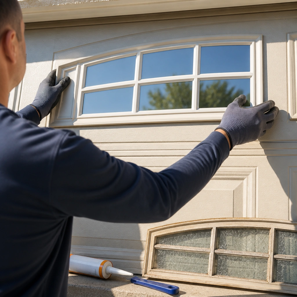 Garage Door Sensor Replacement — Above crew on the job