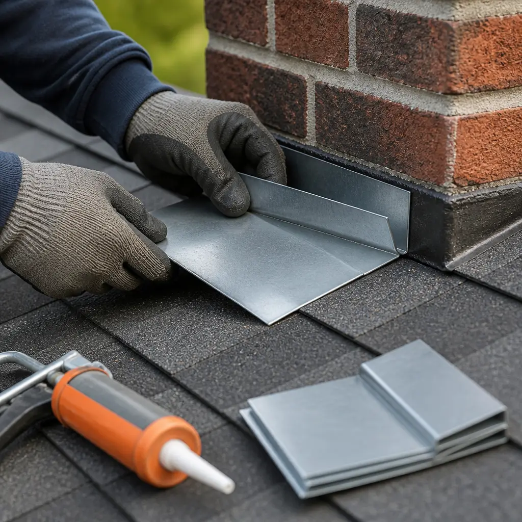 Crew installing new architectural shingles on a sunny residential roof