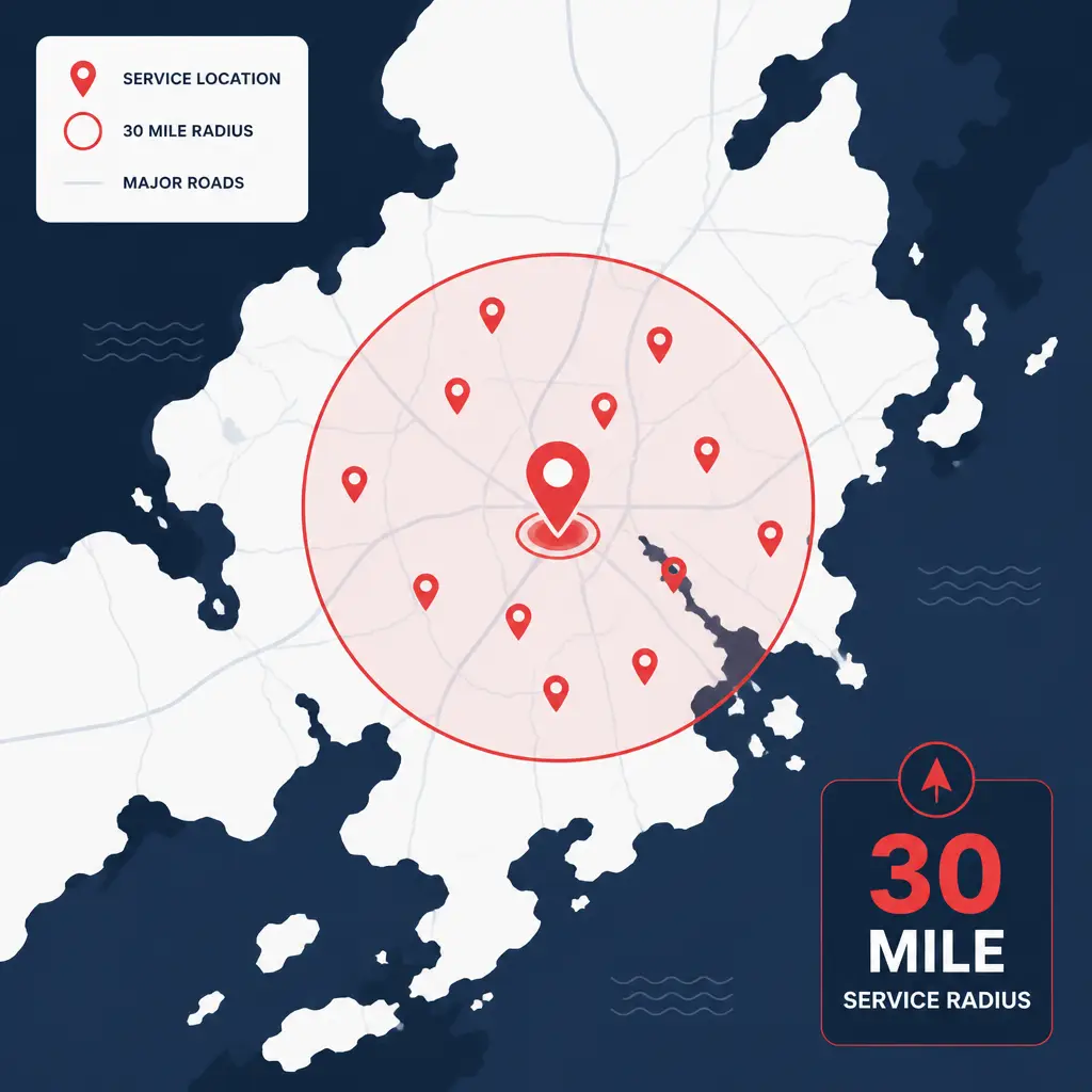 Zed & Sons Handyman service area coverage map