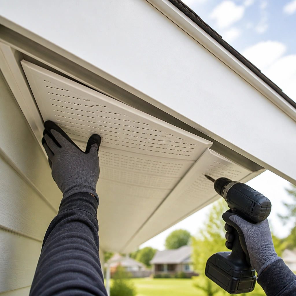 Installer fastening standing-seam metal roofing panels