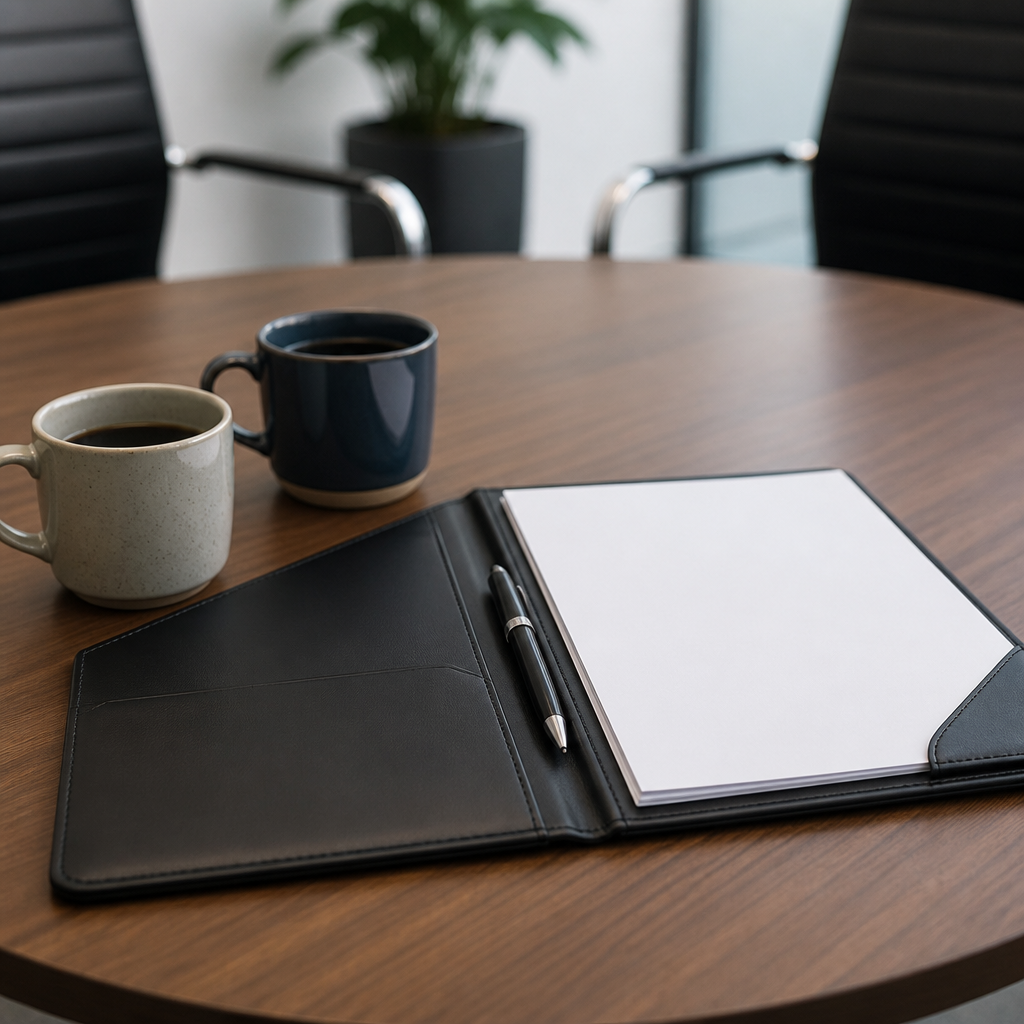 Advisor presenting a coverage summary to a business owner