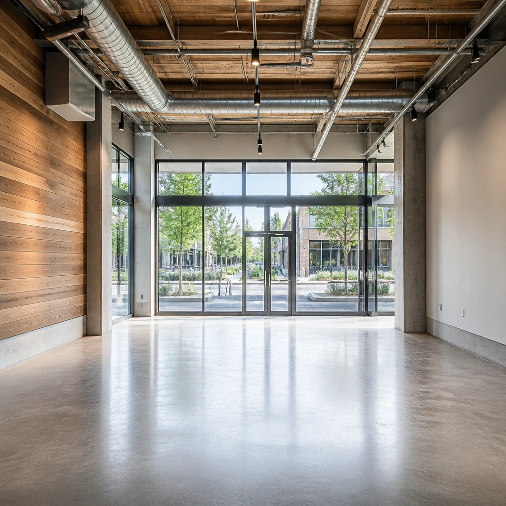 Sunlit interior with high ceilings prepared for a market evaluation