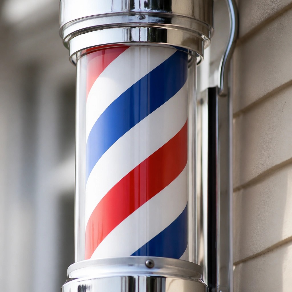 Barber detailing a full beard with shears