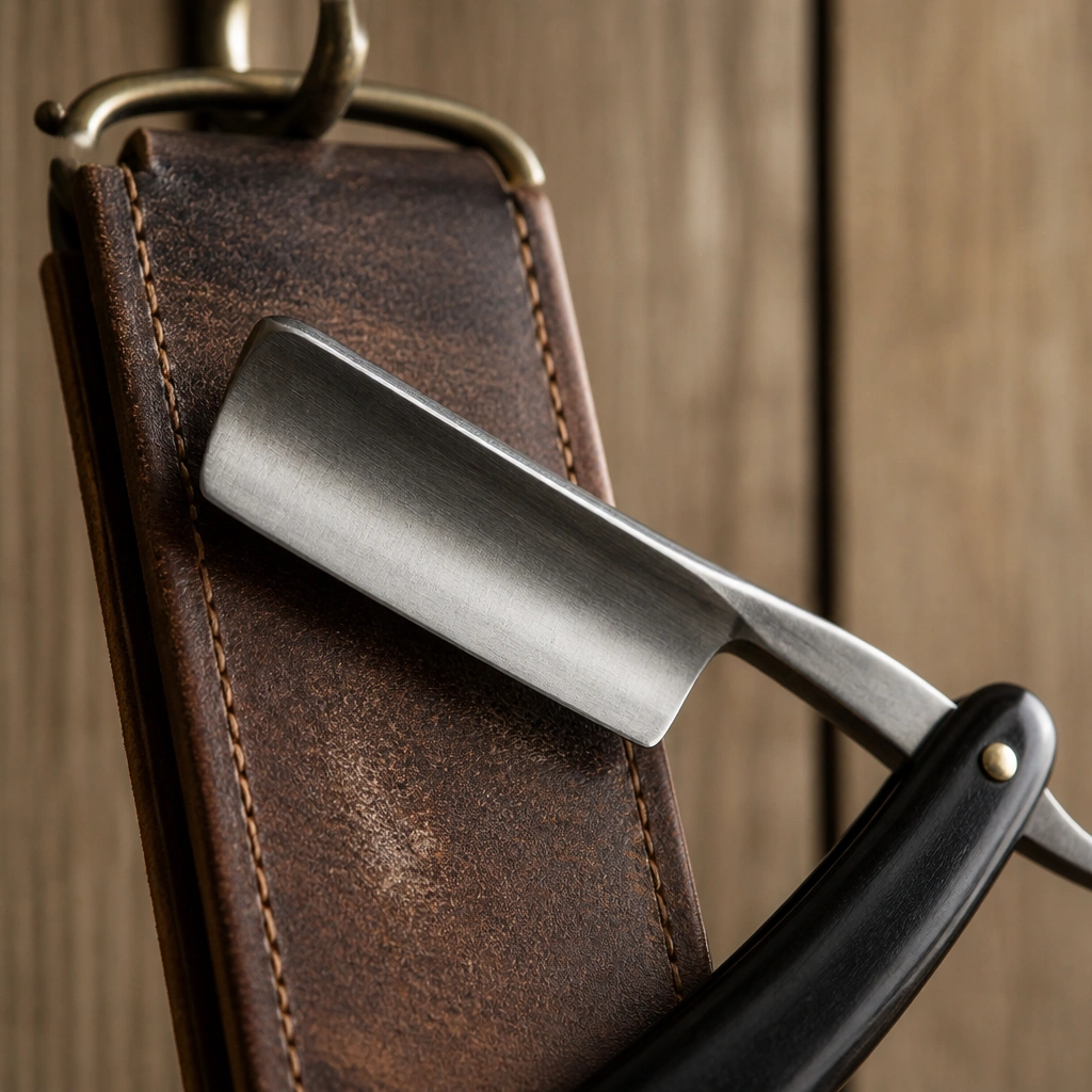 Straight razor refining a hairline