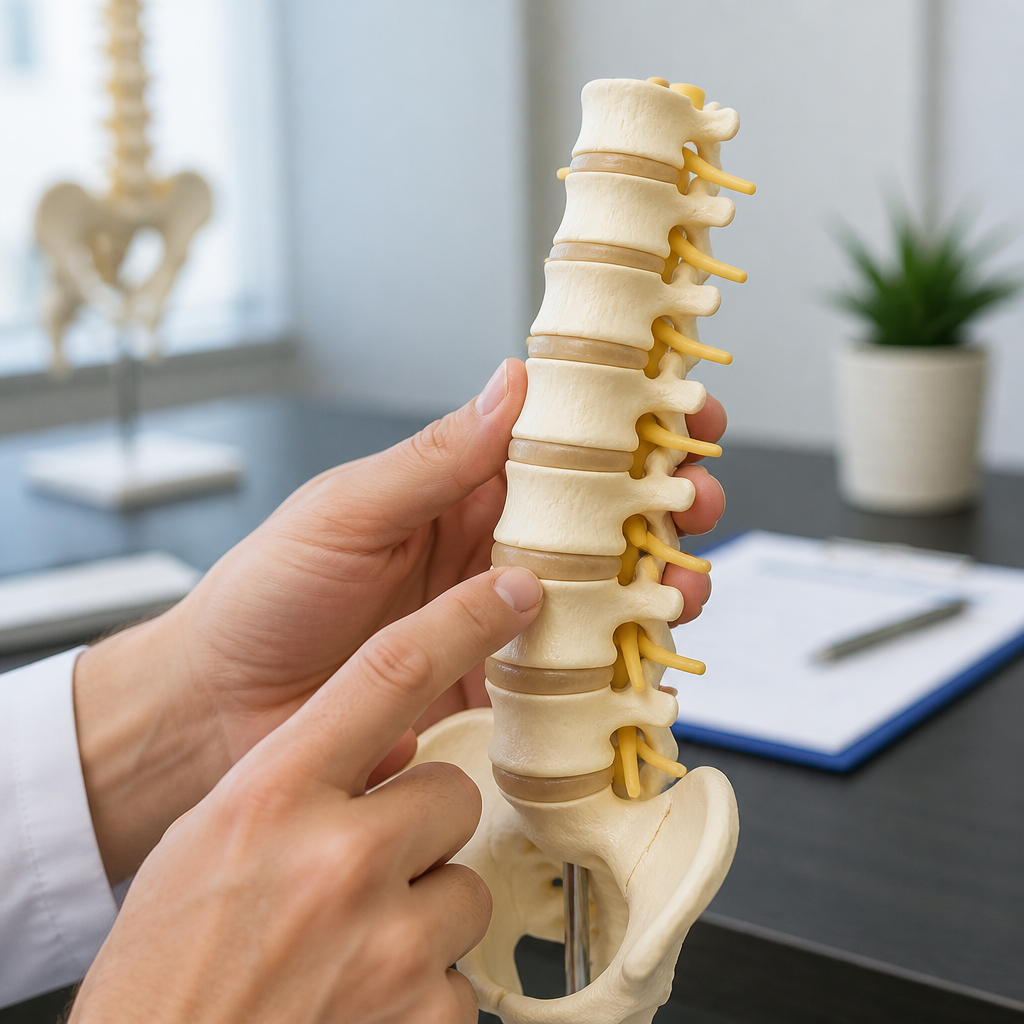 Doctor performing a gentle shoulder and upper-back adjustment on a relaxed patient