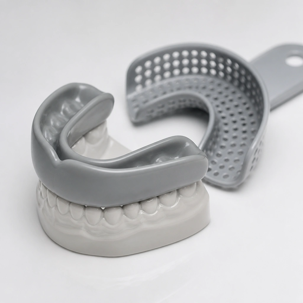 In-office professional whitening treatment underway