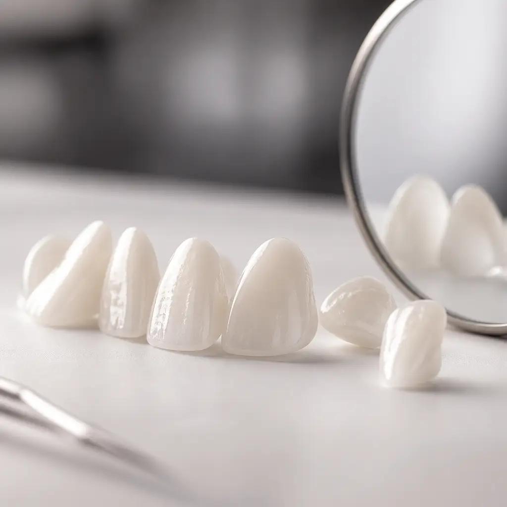 Porcelain veneer shade matching against natural teeth