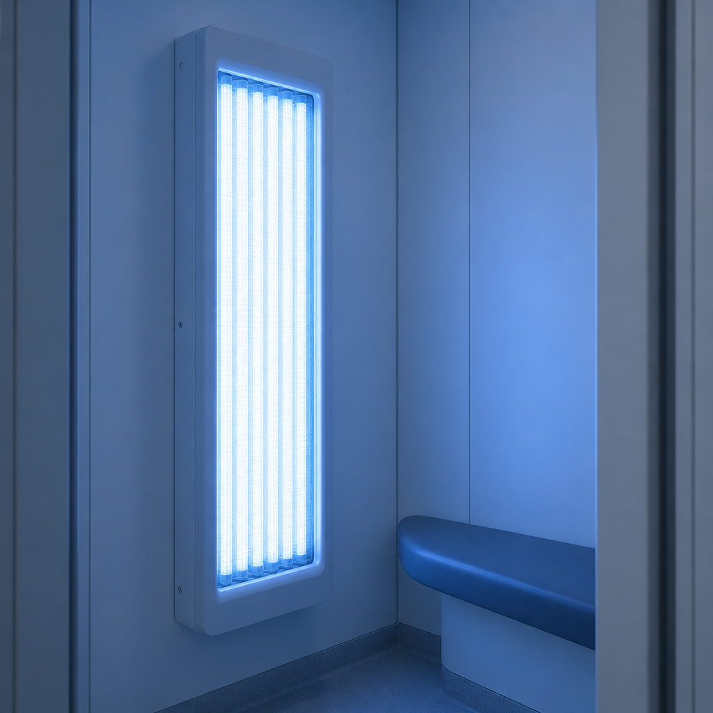 Patient with calm, comfortable skin during a treatment consultation