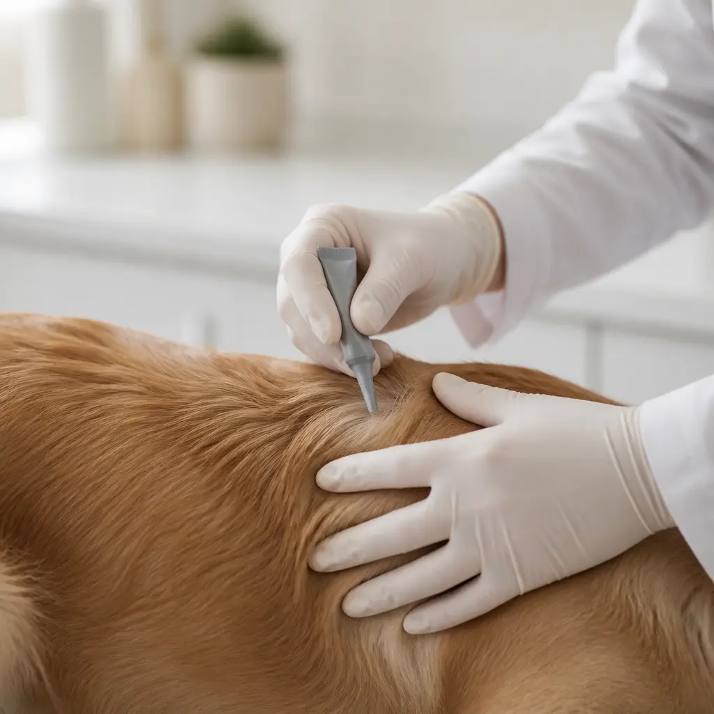 Veterinary staff member preparing a vaccination for a patient