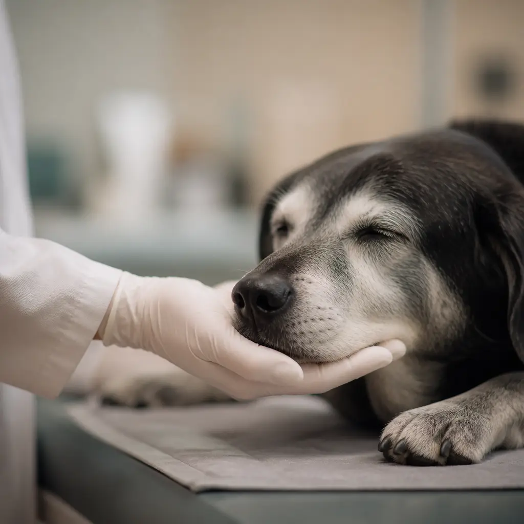 Veterinary dental cleaning being performed in a clinical suite